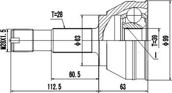 Dynamatrix DCV810012 - Birləşmə dəsti, ötürücü val furqanavto.az