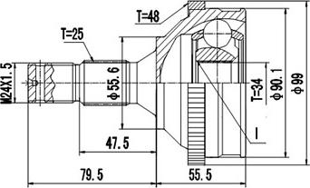 Dynamatrix DCV810024 - Birləşmə dəsti, ötürücü val furqanavto.az