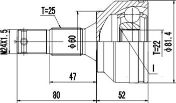 Dynamatrix DCV810025 - Birləşmə dəsti, ötürücü val furqanavto.az