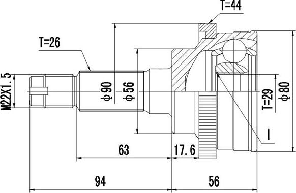 Dynamatrix DCV834060 - Birləşmə dəsti, ötürücü val furqanavto.az