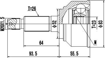 Dynamatrix DCV834002 - Birləşmə dəsti, ötürücü val furqanavto.az