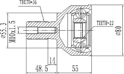 Dynamatrix DCV834015 - Birləşmə dəsti, ötürücü val furqanavto.az