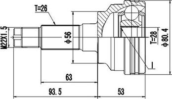 Dynamatrix DCV834026 - Birləşmə dəsti, ötürücü val furqanavto.az