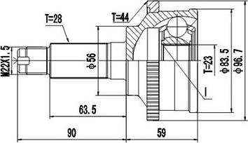 Dynamatrix DCV834021 - Birləşmə dəsti, ötürücü val furqanavto.az