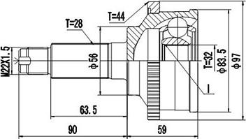 Dynamatrix DCV834117 - Birləşmə dəsti, ötürücü val furqanavto.az