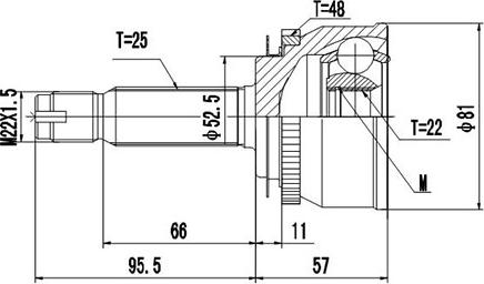 Dynamatrix DCV824098 - Birləşmə dəsti, ötürücü val furqanavto.az