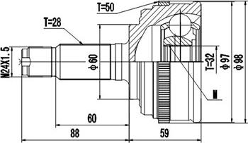 Dynamatrix DCV823014 - Birləşmə dəsti, ötürücü val furqanavto.az