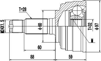 Dynamatrix DCV823013 - Birləşmə dəsti, ötürücü val furqanavto.az