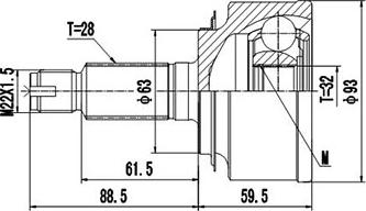 Dynamatrix DCV823034 - Birləşmə dəsti, ötürücü val furqanavto.az