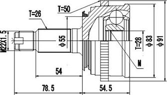 Dynamatrix DCV823024 - Birləşmə dəsti, ötürücü val furqanavto.az