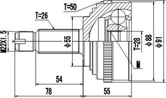 Dynamatrix DCV823073 - Birləşmə dəsti, ötürücü val furqanavto.az