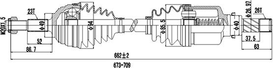 Dynamatrix DDS299070 - Sürücü mili furqanavto.az