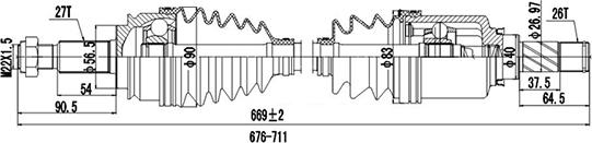 Dynamatrix DDS299228 - Sürücü mili furqanavto.az