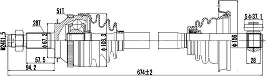 Dynamatrix DDS244005 - Sürücü mili furqanavto.az