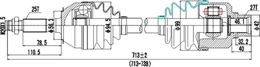 Dynamatrix DDS244006 - Sürücü mili furqanavto.az