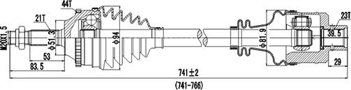 Dynamatrix DDS250054 - Sürücü mili furqanavto.az