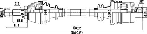 Dynamatrix DDS250022 - Sürücü mili furqanavto.az