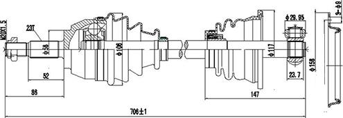 Dynamatrix DDS250197 - Sürücü mili furqanavto.az