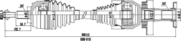 Dynamatrix DDS261140 - Sürücü mili furqanavto.az