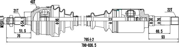 Dynamatrix DDS210042 - Sürücü mili furqanavto.az