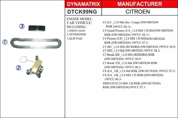 Dynamatrix DTCK99NG - Vaxt zəncirinin dəsti furqanavto.az