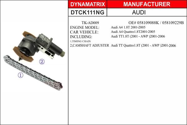 Dynamatrix DTCK111NG - Vaxt zəncirinin dəsti furqanavto.az