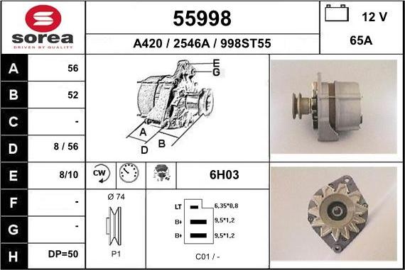 EAI 55998 - Alternator furqanavto.az