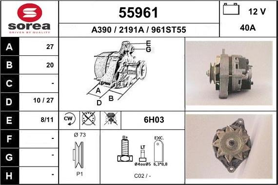 EAI 55961 - Alternator furqanavto.az