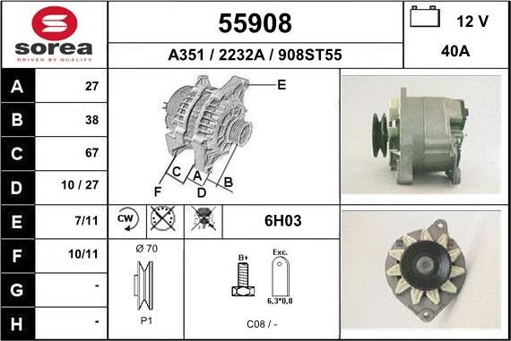 EAI 55908 - Alternator furqanavto.az