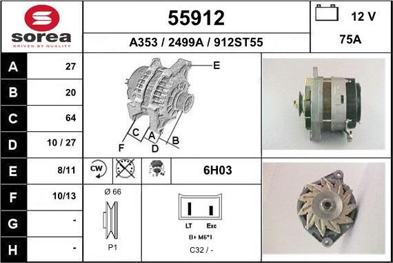 EAI 55912 - Alternator furqanavto.az