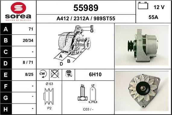 EAI 55989 - Alternator furqanavto.az
