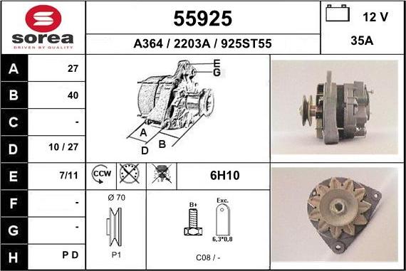 EAI 55925 - Alternator furqanavto.az