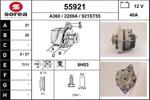 EAI 55921 - Alternator furqanavto.az