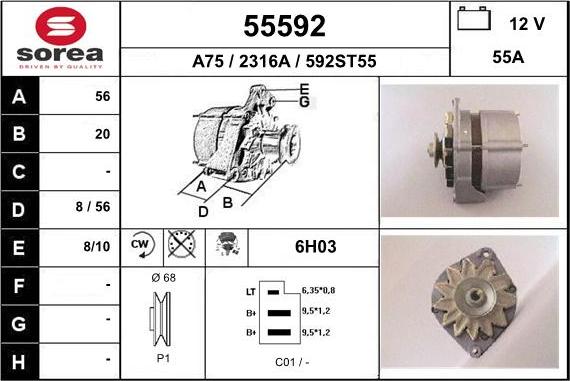 EAI 55592 - Alternator furqanavto.az