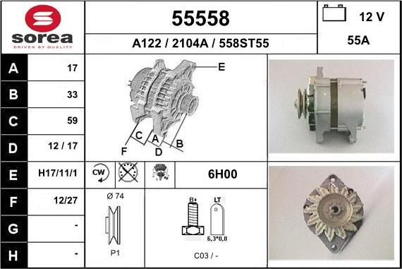 EAI 55558 - Alternator furqanavto.az
