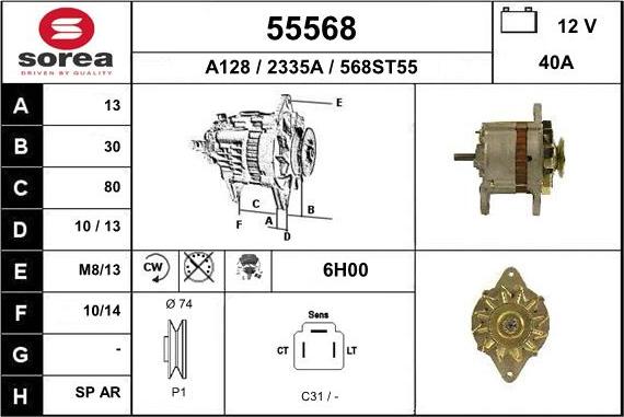 EAI 55568 - Alternator furqanavto.az