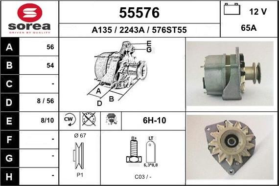 EAI 55576 - Alternator furqanavto.az