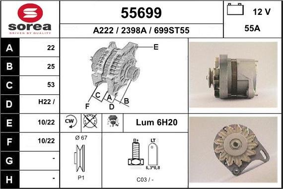 EAI 55699 - Alternator furqanavto.az
