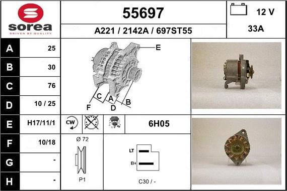 EAI 55697 - Alternator furqanavto.az