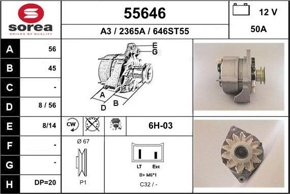 EAI 55646 - Alternator furqanavto.az