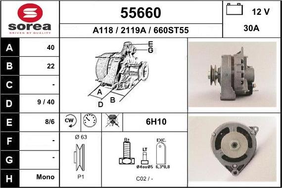 EAI 55660 - Alternator furqanavto.az