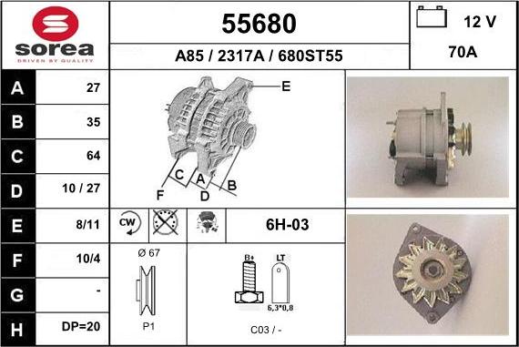 EAI 55680 - Alternator furqanavto.az