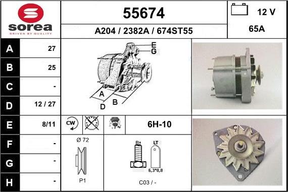 EAI 55674 - Alternator furqanavto.az