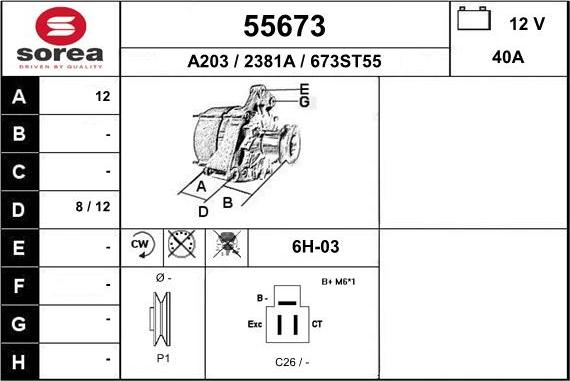 EAI 55673 - Alternator furqanavto.az