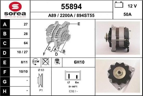 EAI 55894 - Alternator furqanavto.az