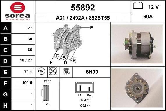 EAI 55892 - Alternator furqanavto.az