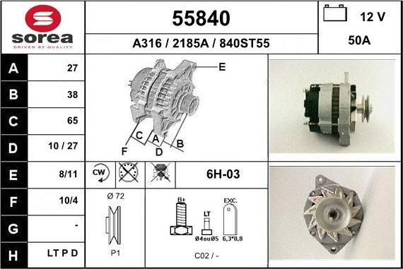 EAI 55840 - Alternator furqanavto.az