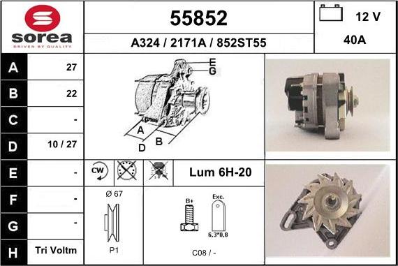 EAI 55852 - Alternator furqanavto.az