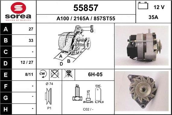 EAI 55857 - Alternator furqanavto.az