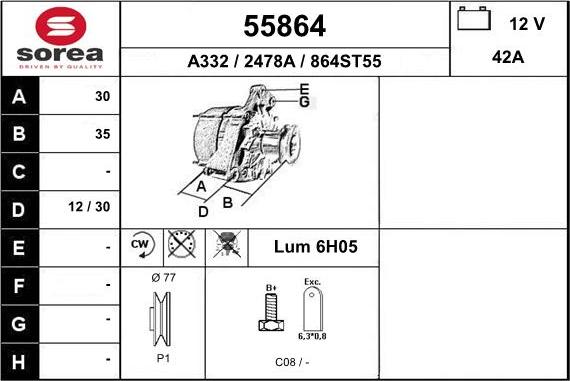 EAI 55864 - Alternator furqanavto.az